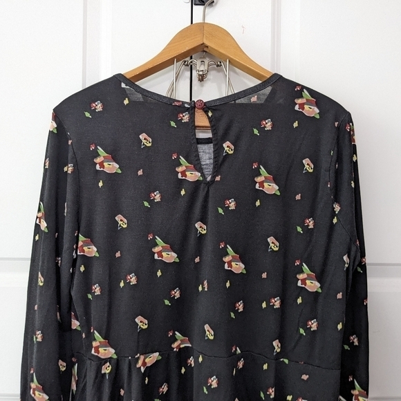 Matilda Jane Shirt Women's XXL Black Floral Pep In Your Step Peplum Top - Picture 6 of 6